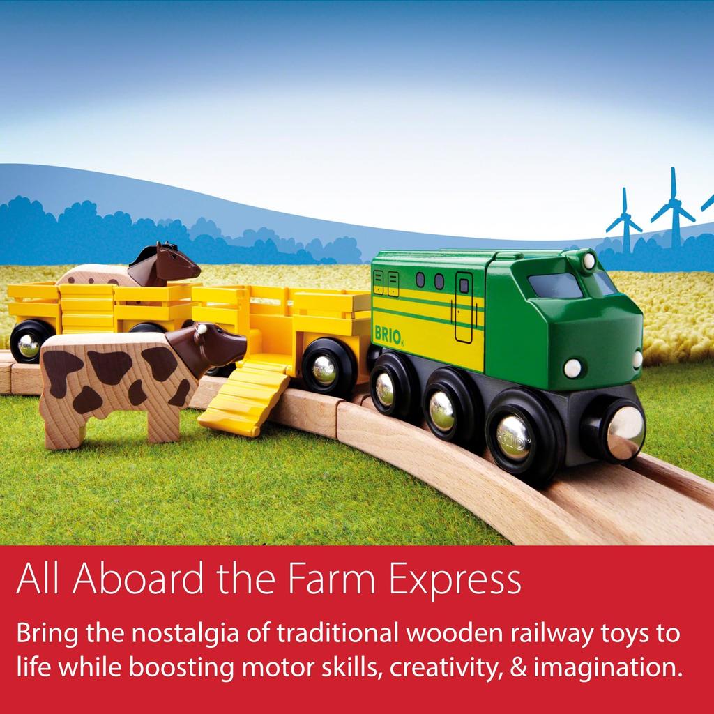 BRIO Farm Train 33404 Wooden Electric Gift (Ages 3+) [Toy, Toy, Train, Locomotive, Vehicle, Vehicle, (Birthday/Christmas)]