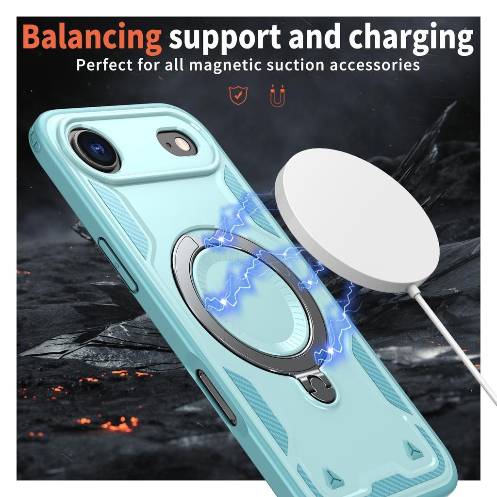 For iPhone Air Case Compatible with MagSafe Military Protection PC+TPU Kickstand Phone Cover