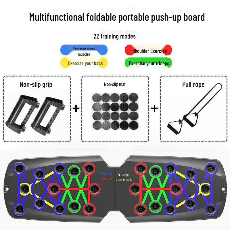 Multifunctional Counting Push-up Board with Resistance Bands