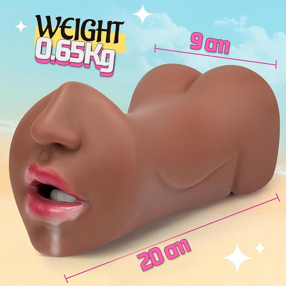 Male Penis Stroker with Realistic Textured Mouth Vagina Round Tight Ass & Anal, Pocket Pussies Blowjob Adult Sex Toys for Men Male Masturbation