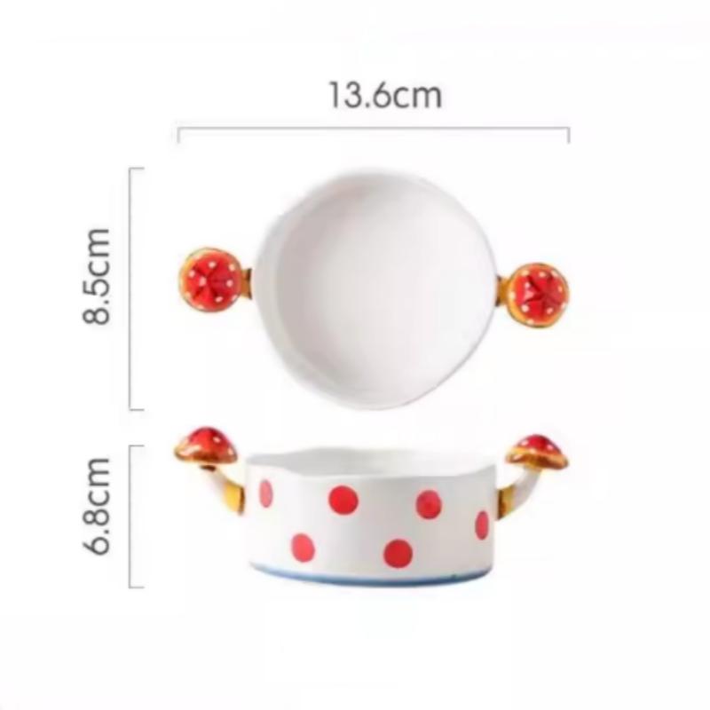 Ceramic Mug Cartoon Mushroom Bowl Three-dimensional Relief Mushroom Plate Salad Bowl Teapot Coffee Cup Mugs Coffee Cups