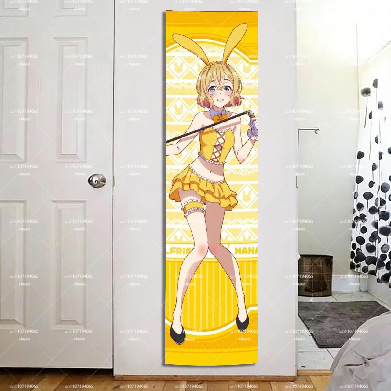 Rent-A-Girlfriend Nanami Mami Bunny Girl Tapestry, Anime Vertical Wall Hanging, Manga Fan Gift 150X40CM