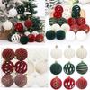 6pcs/set Red Green White Christmas Ball Ornaments Velvet Xmas Tree Hanging Balls  Children Gifts