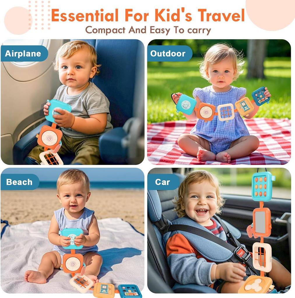 Montessori Sensory Toys for Toddlers Busy Board Baby Folding Activity Cube Fine Motor Skill Christmas Stocking Stuffers for Kids