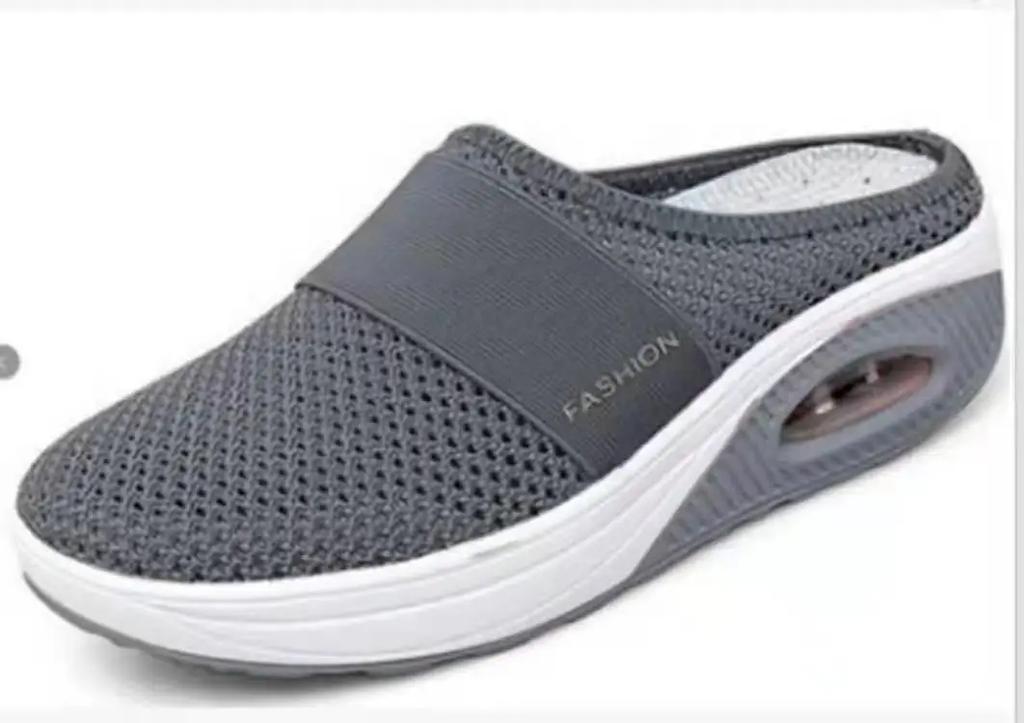 Scarpe da passeggio da donna slip-on con cuscino d'aria Scarpe da donna ortopediche per diabetici con plateau Pantofole leggere in rete Sneaker da donna con zeppa
