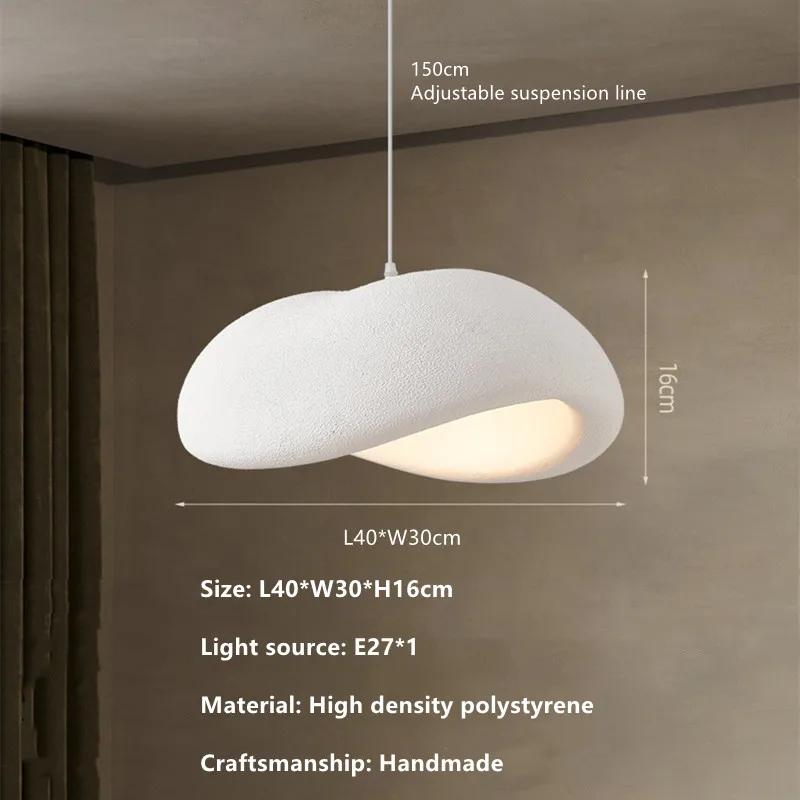 

Подвесной светильник в японском стиле с тремя головками, дизайнерский светильник для гостиной, подвесной светильник в скандинавском кремовом стиле для кабинета, спальни NO BULB