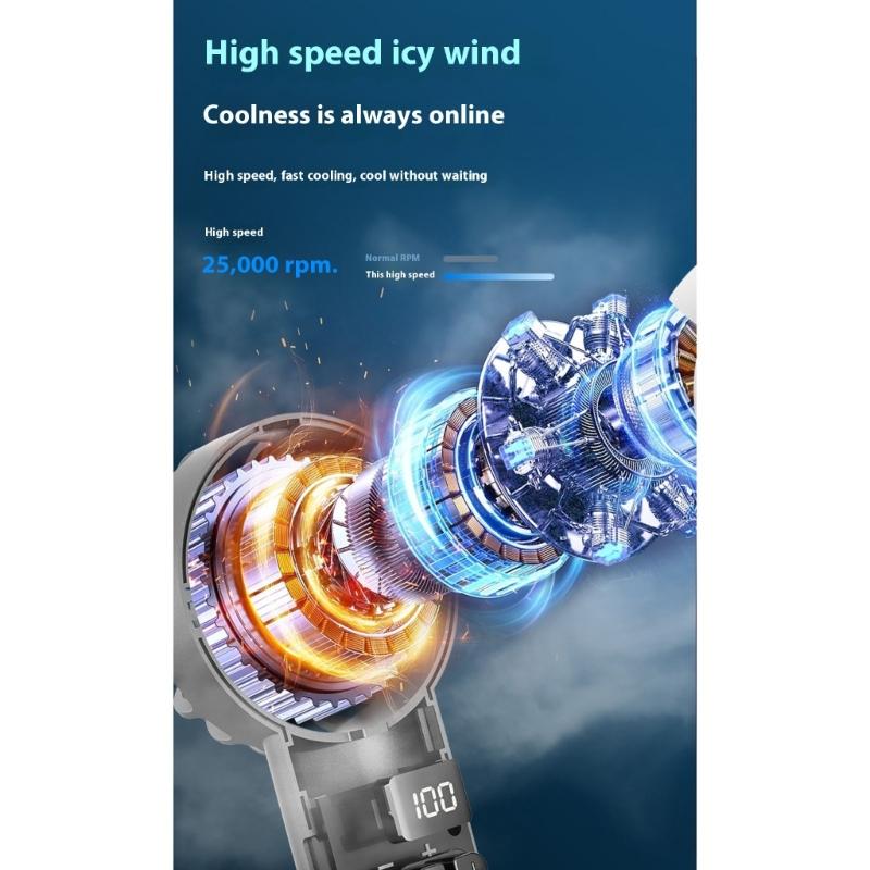 Handheld Mini Fan USB Rechargeable 100 Speed Quiet Desk Fan Portable Cooling Fan for Indoor Outdoor Use Birthday Gift