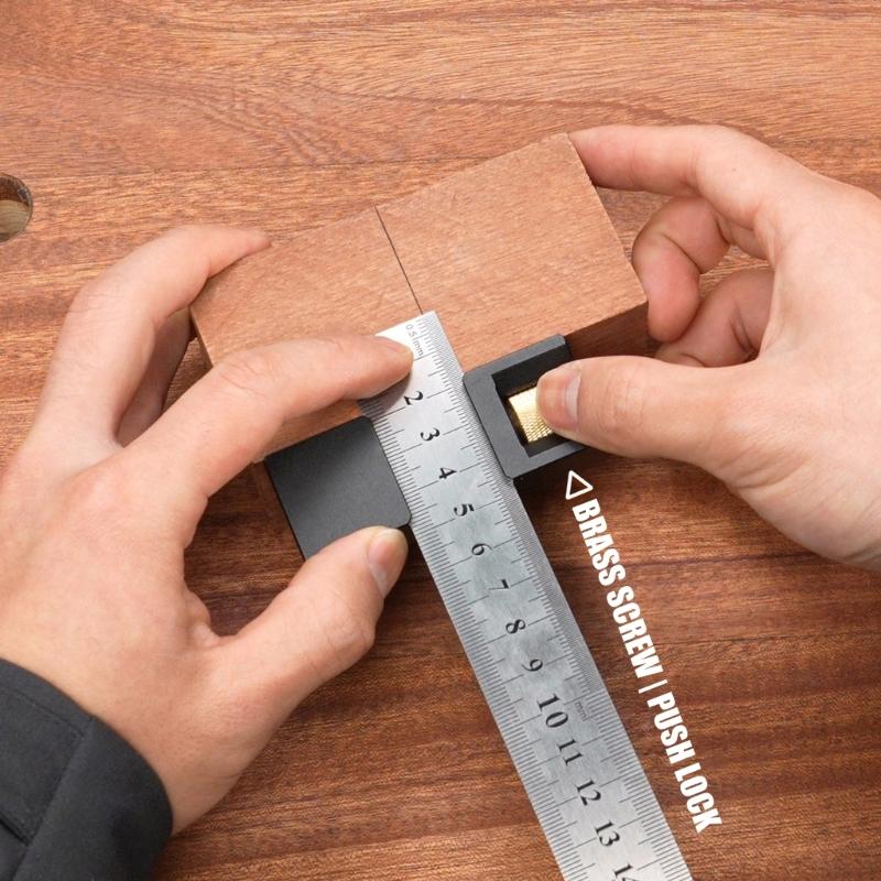 Angles Measuring Tool Combination Square Adjustable Steel Ruler Positioning Block For Accurate Layout Marking