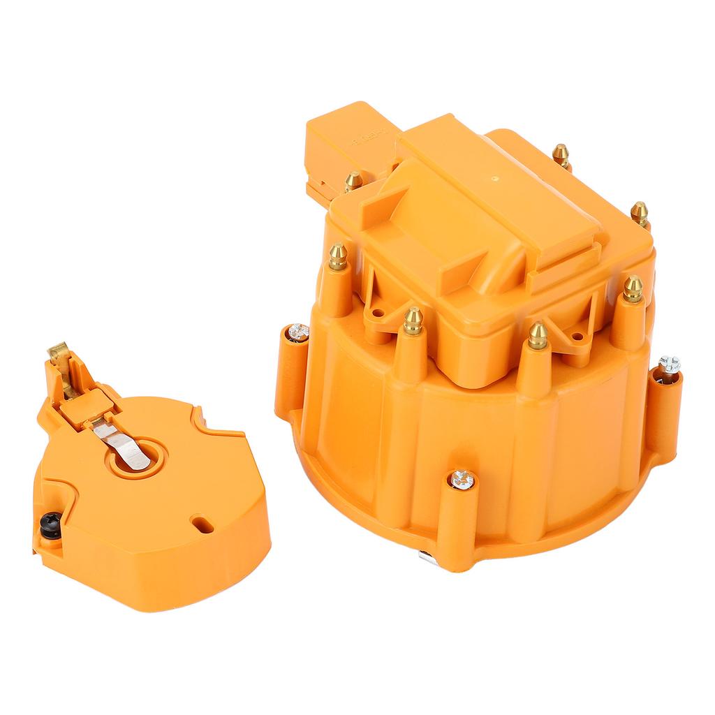 HEI Distributor Cap and Rotor Heavy Duty Large Distributor Cap Set for SBC 283 305 307 327 350 400 K549 Orange