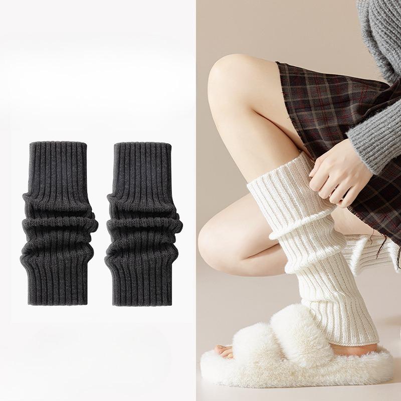 

Женские осенне-зимние новые утолщенные теплые вязаные носки с махрой 1 pair темно-серого