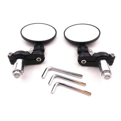 7/8" 22mm Univerzální motocyklová zrcátka Kulatá Zrcátka na řídítka Skládací Zrcátka Koncové Boční zrcátko Černé s nářadím