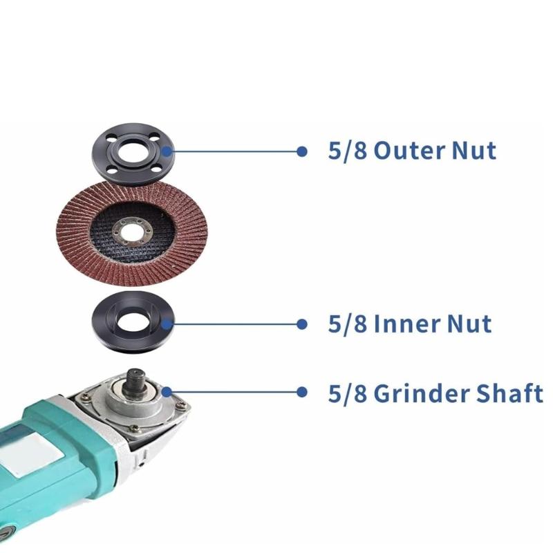 Angle Grinder Flange Nut Set with Wrench High Temperature Resistant Nuts Suitable for Efficient Polishing and Cutting