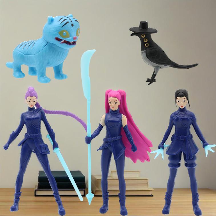 %Kpop_% Demon Hunters Action Figure Ornament Toy Derpys Tiger Rumi Mira Zoey Sussy Figurine Doll For Fans Christmas Gift_@