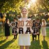 2026 Graduation Decorations, Patio Signs With Stands, 2026 Glittering Plastic Patio Signs For College Graduation Parties