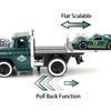 Scale 1:60 American Muscle Trailer Model Toy Car Sound Light Alloy Diecast Pull Back Flatcar Models Birthday Gifts for Kids