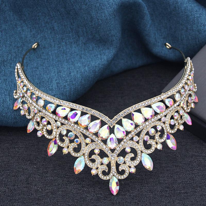 Elegant Baroque Bridal Tiaras Crown for Women Bride Headbands Queen Princess Diadems Wedding Hair Jewelry Accessories
