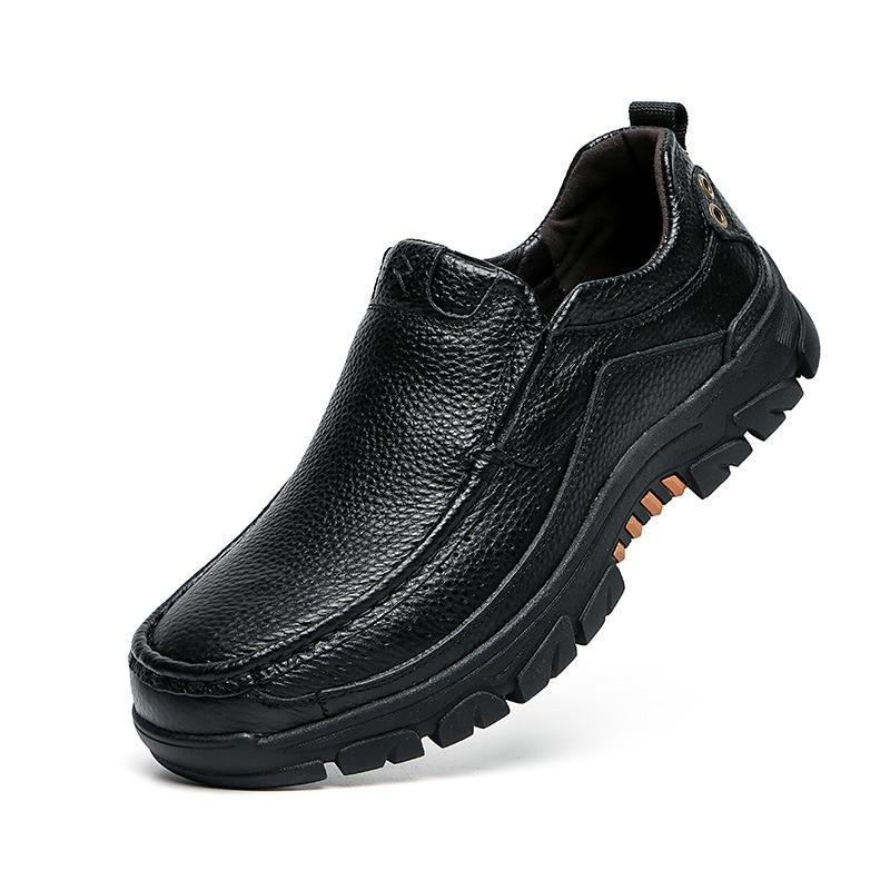 

Кожаные туфли мужские новые осенние повседневные туфли водонепроницаемые и нескользящие походные туфли для альпинизма мужские кожаные туфли мужские туфли больших размеров 48 чёрный
