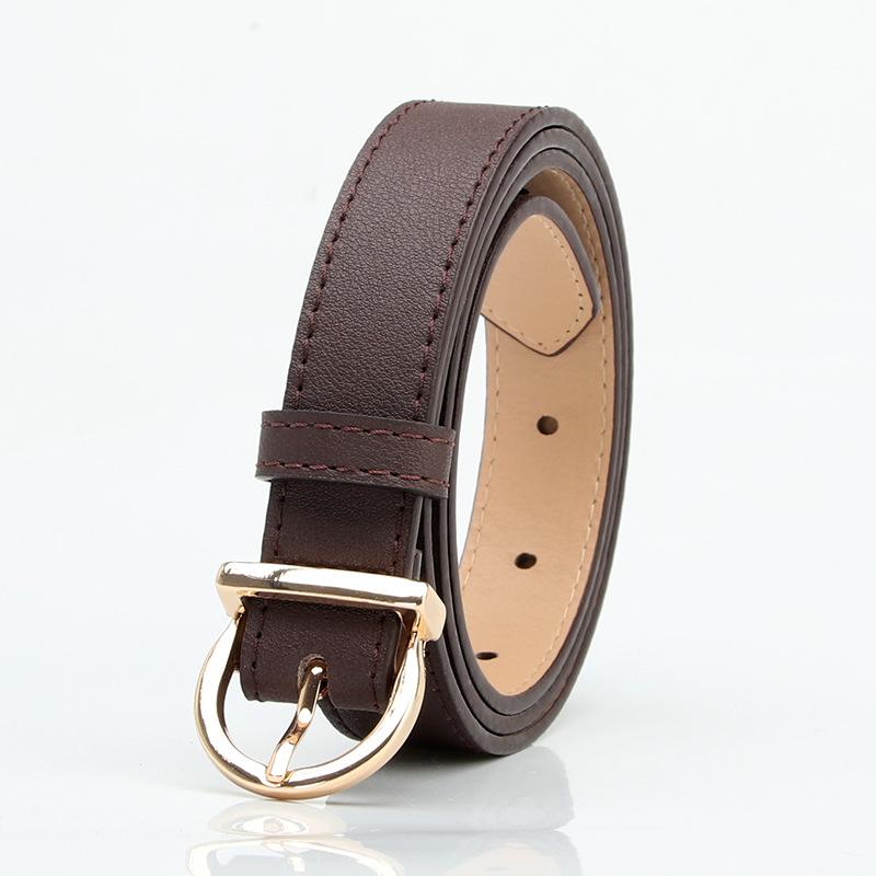 Fashionable and Retro Gold Needle Buckle Faux Leather Women's Belt, Individual and Simple Decoration, Suit Jeans, Dress Belt