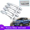 Luxuriou Chrome Smart Door Handle Cover for Toyota Hilux Revo MK8 2015~ Car External Protective Accessories Stickers 2016