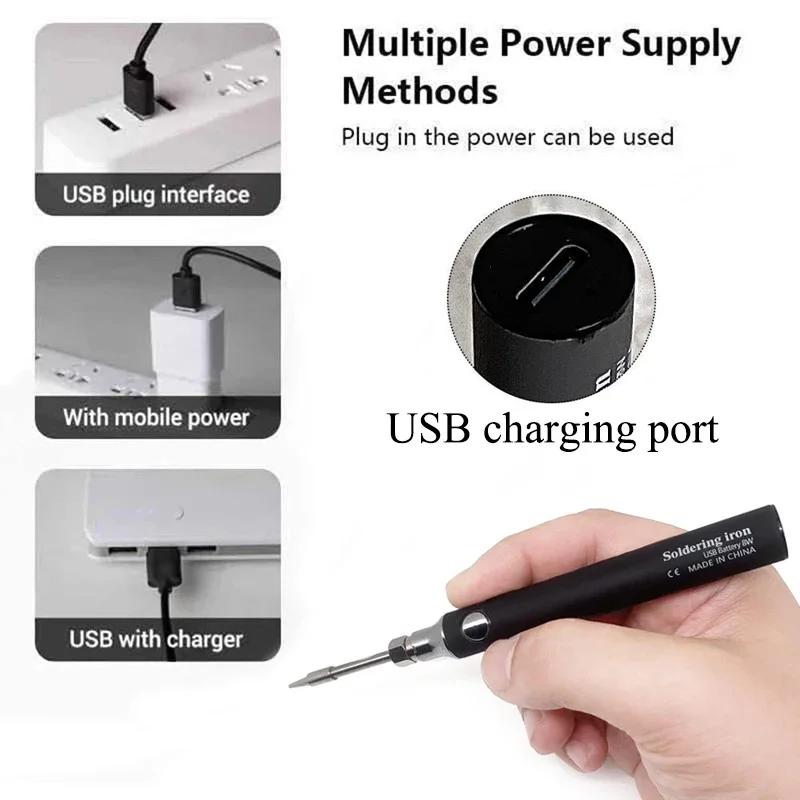 Portable Soldering Iron Set USB Rechargeable Mini Soldering Pen For DIY Manual Repair Welding Three Temperature Settings