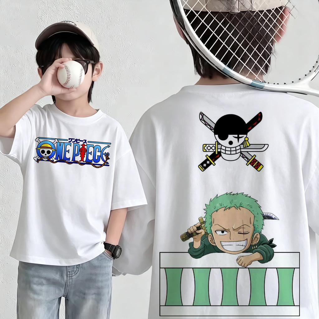 Summer New Arrival One Piece Pattern Tshirt unisex anime print casual shortsleeved fashionable streetwear top Y2K style