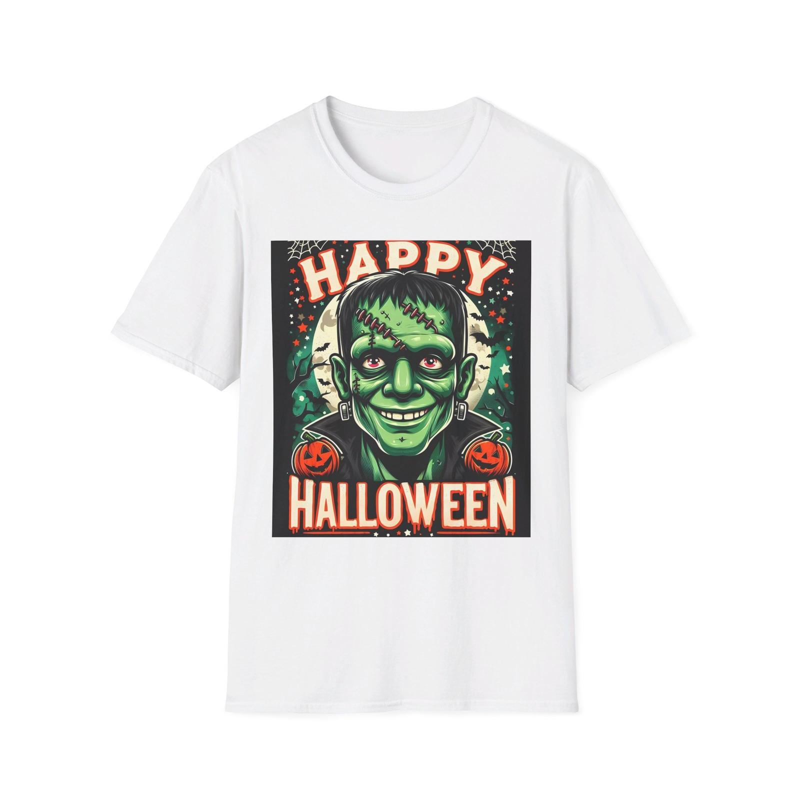 Halloween Frankenstein Friendly Frank Happy Halloween T-Shirt Unisex Softstyle S разноцветный