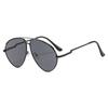 New fashionable old money style sunglasses men's and women's double beam trend handsome toad glasses personalized street shooting cool glasses
