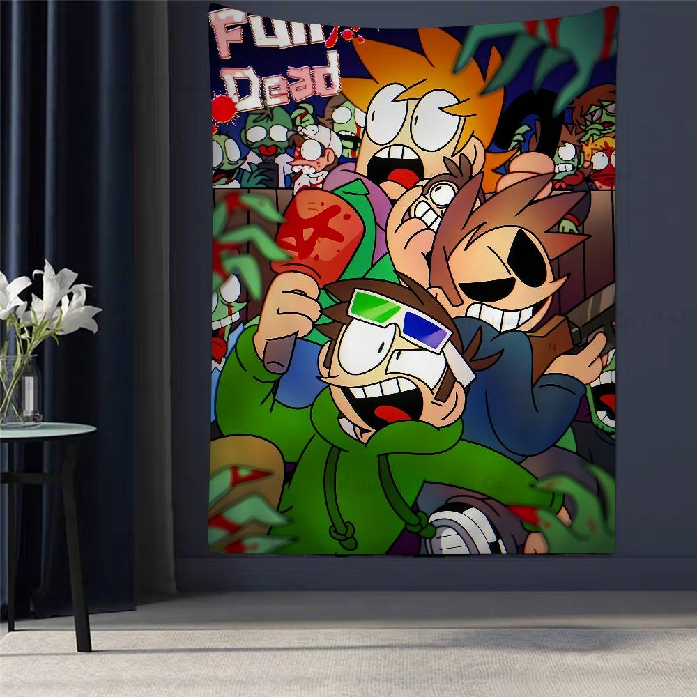 1pz Eddsworld Arazzo da Parete Fai da Te Tappeti da Parete Floreali Hippie Decorazioni per Dormitorio Arte da Parete