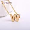 Gold Plated Brass Metal Initial 26 Letters Pendants Pendants Necklace For Women Jewelry Accessories Thin Chain Necklaces Female