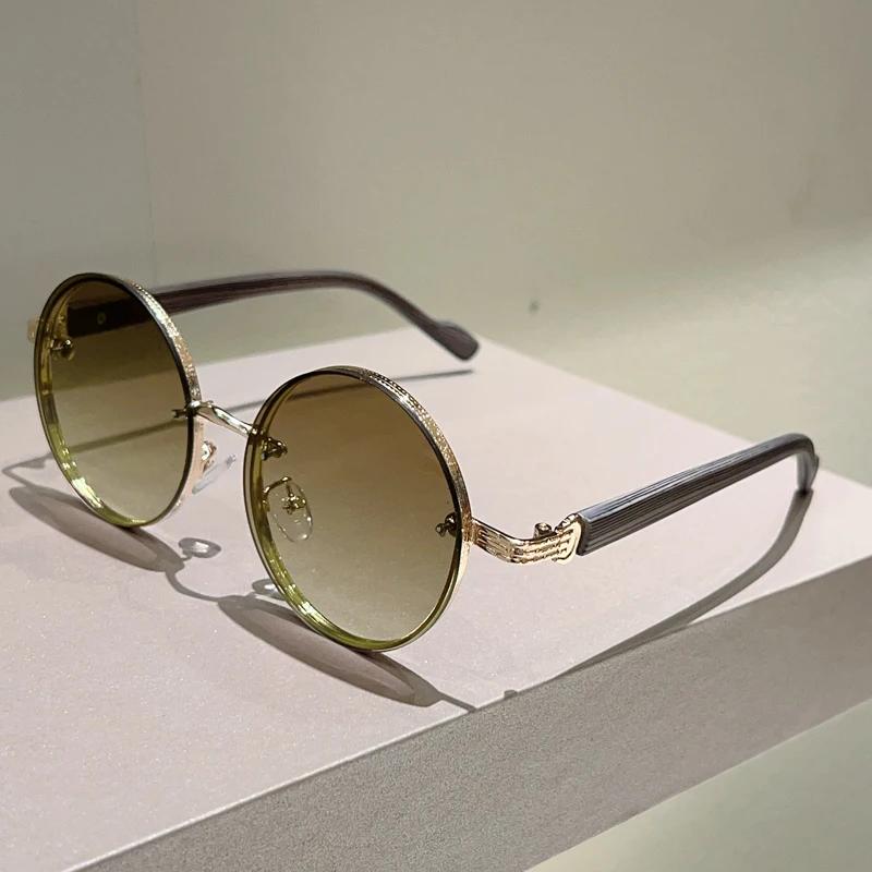 Vintage Round Sunglasses Men New Fashion Gradient Multi-color Sun Glasses Women Trendy Luxury Brand Design Casual Shades