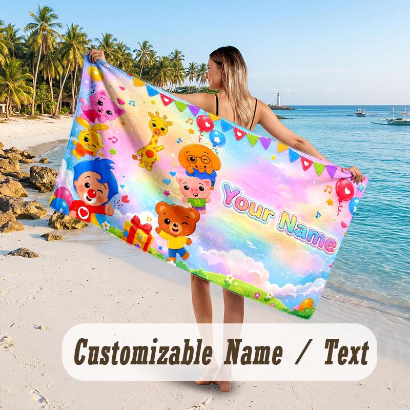 Personalized Beach Towel,El Payaso Plim Plim Custom Printed Name Text, Super Absorbent Towel For Beach Vacation