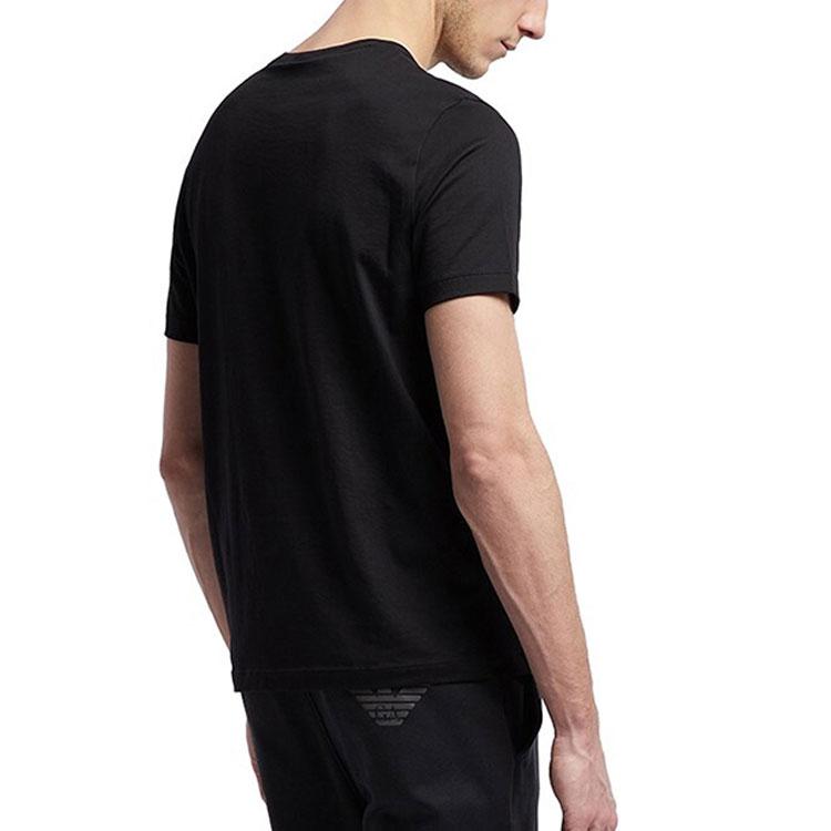 Emporio Armani Gold Letter Logo Short Sleeve T-Shirt Men Tops Black 3G1TM4-1JHRZ-0999
