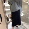 Elegant Office High Waist Women's Autumn Winter French Lazy Thickened Knitted Midi Skirt Popular Winter Outfit Pencil Half Skirt