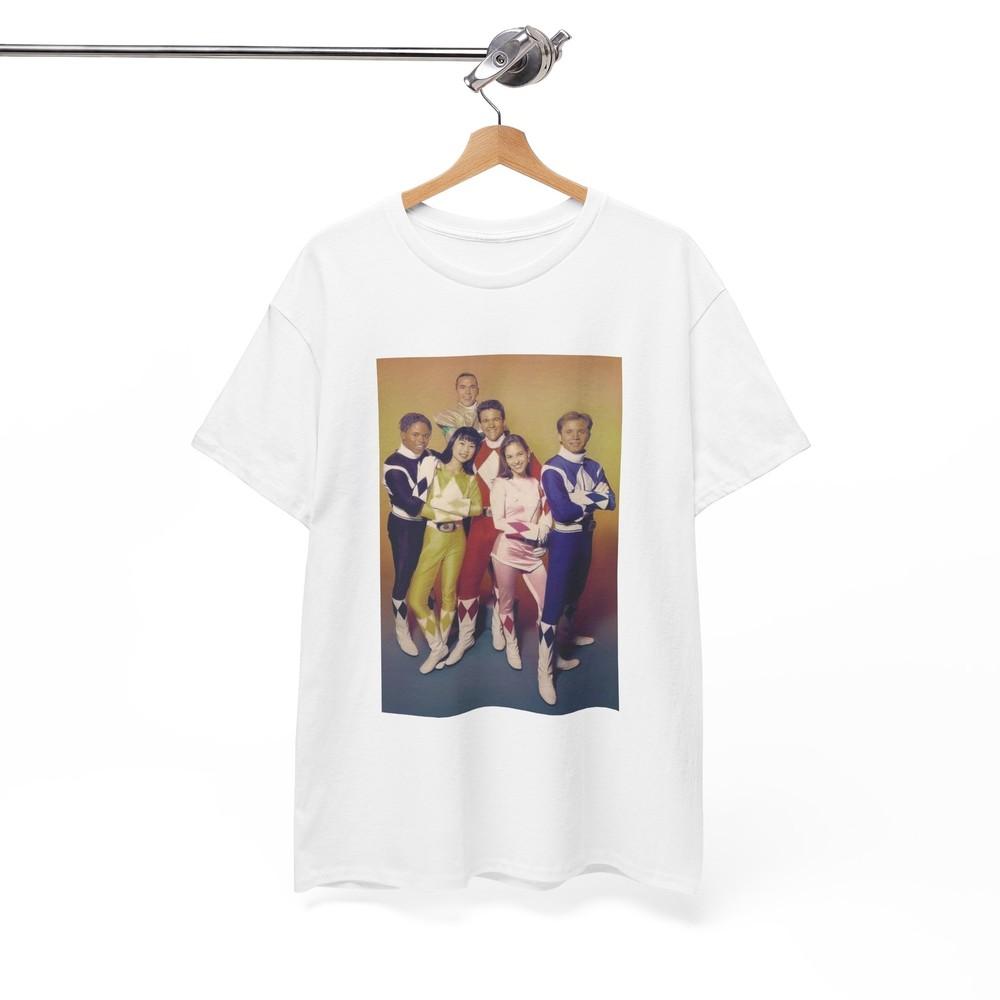 

Power Rangers Cast Tshirt Vintage 90s Tv Shows Unisex Adult Heavy Cotton Unisex T-Shirt S