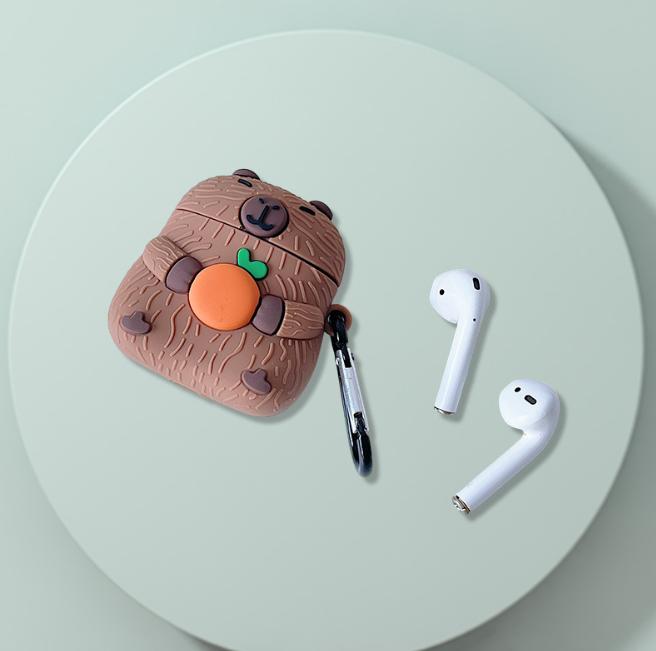 

Wireless Earphone Cover, Cute Cartoon Earphone Cover One Size коричневый