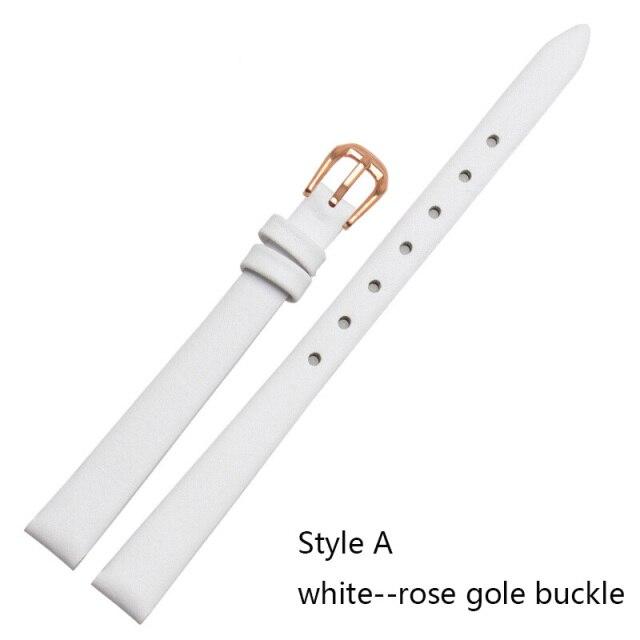 

Женский браслет для часов из натуральной кожи, модный ремешок для часов, наручные часы, мини-ремешок 6 мм, 8 мм, 10 мм, 12 мм, 14 мм, маленький размер, красный ремешок для часов 6mm