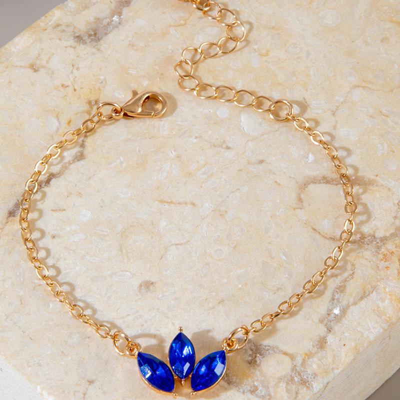 JMXD-Europe, America, Blue Devil's Eye Love Stacked Bracelet, Light Luxury Diamond Flower Butterfly Alloy Jewelry Women