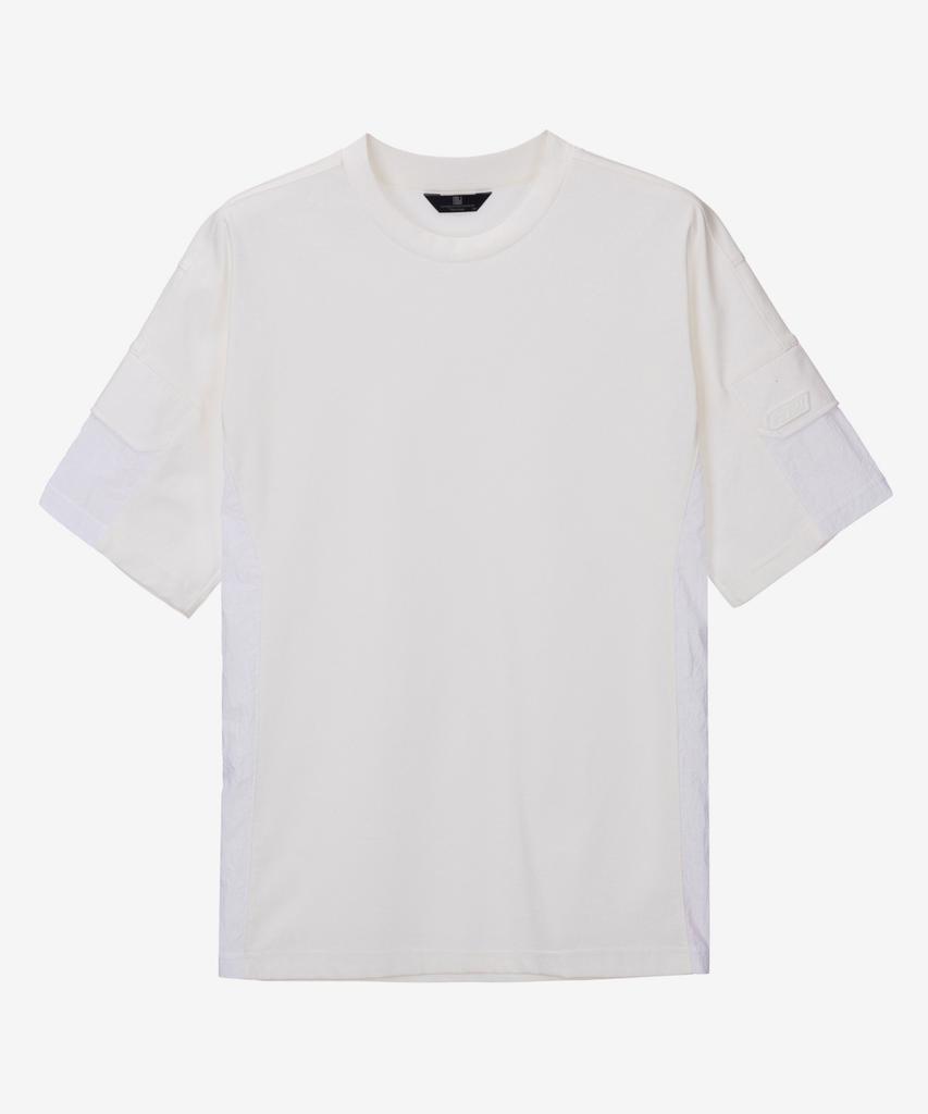 MINDBRIDGE [Cool] Woven Mix Side Pocket Semi-Oversized T-Shirt - 2 Colors Myts3141