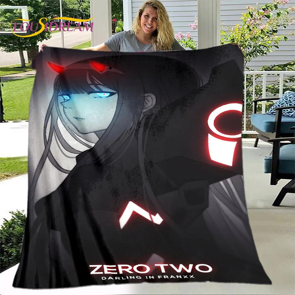 Zero Two DARLING In The FRANXX  Soft Plush Blanket,Flannel Blanket Throw Blanket for Living Room Bedroom Bed Sofa Picnic Cover