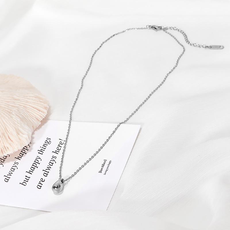 

Корейская мода ожерелье в виде капли дождя: Легкая роскошная титановая стальная ключичная цепочка для девочек