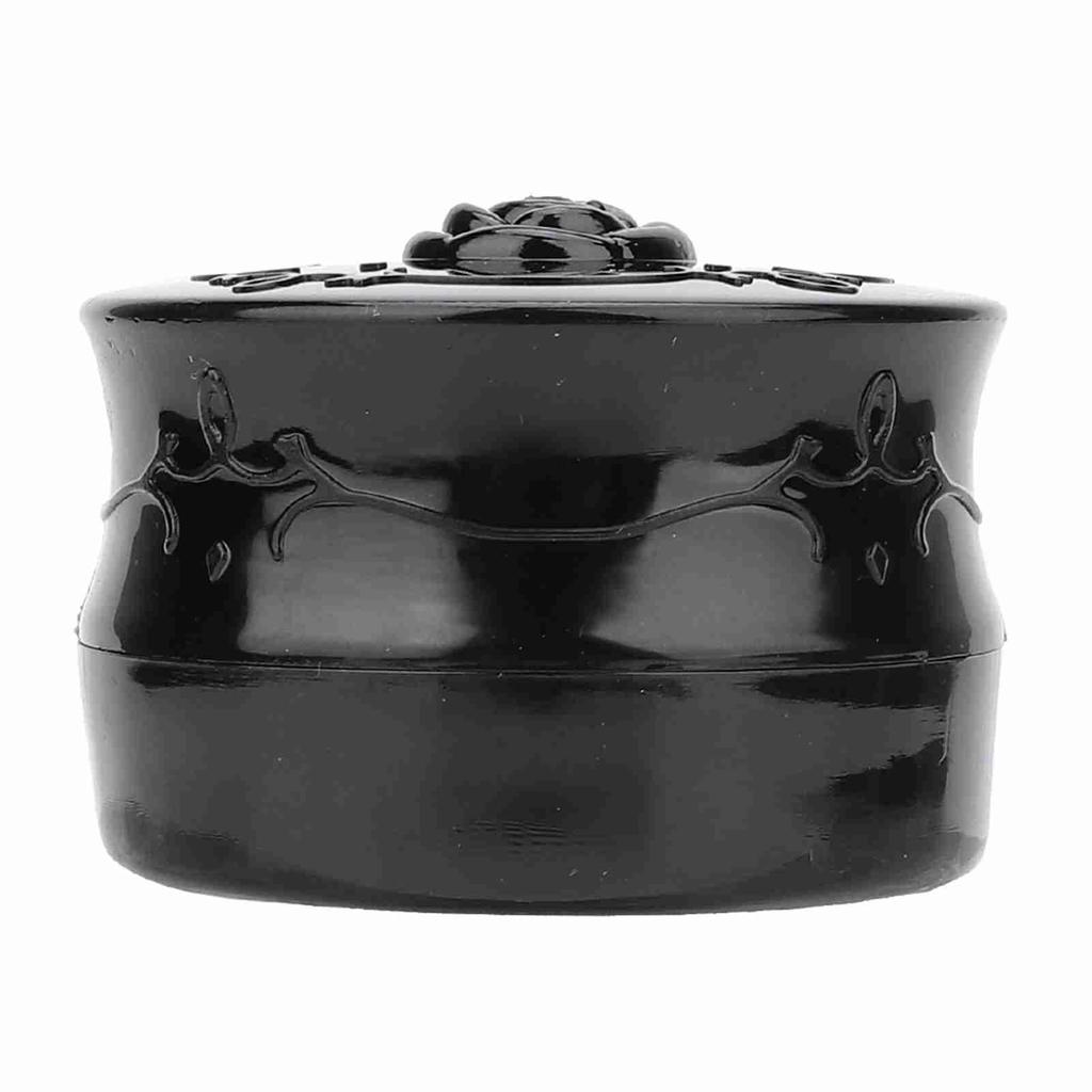 Vintage Rose Empty Makeup Loose Powder Dispenser Box Cosmetic Case with Powder Puff Black