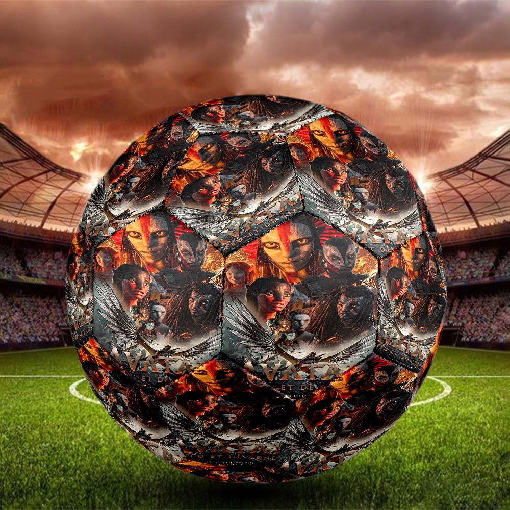 Avatar Print Size 5 Soccer Ball, Standard Match Football for Sports Game and Team Practice, Ideal Gift for Soccer Fans