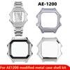 AE-1200 Корпус з нержавіючої сталі для Casio Металевий корпус AE1200 AE-1200WH AE-1300 Скло безеля Водонепроникне кільце Комплект Діамантовий корпус