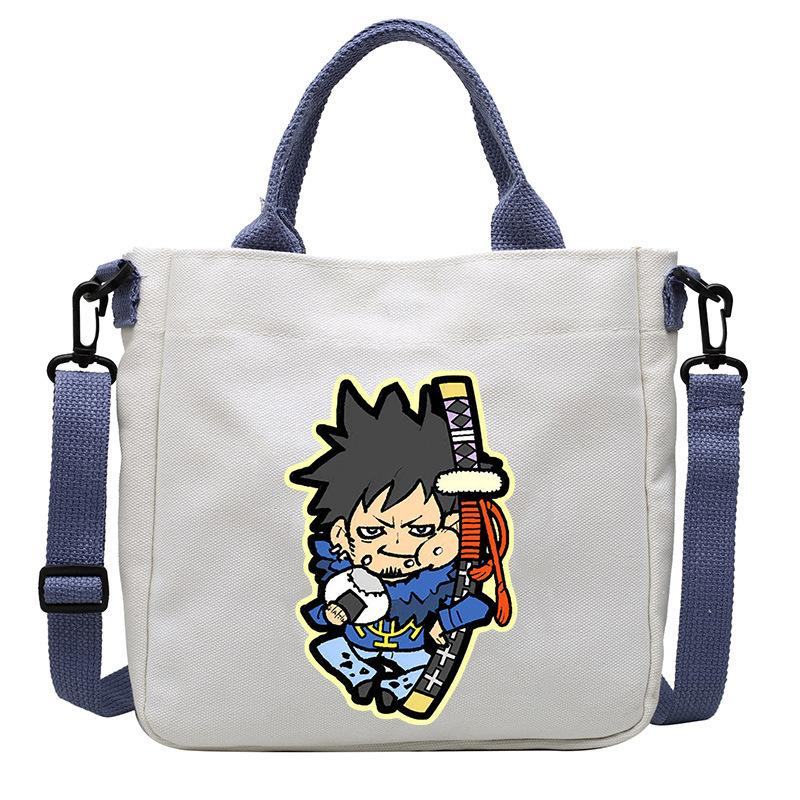 One Piece Canvas Bags Luffy Cartoon Anime Figures Print Shoulder Bag Outdoor Large Capacity Trendy Crossbody Handbag Gifts Poseable Articulated Scale