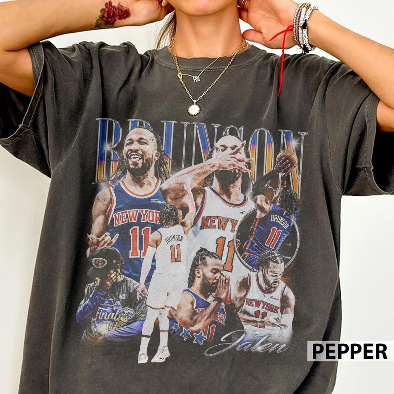 Jalen Brunson Basketball New York Vintage Comfort Colors Shirt 4XL