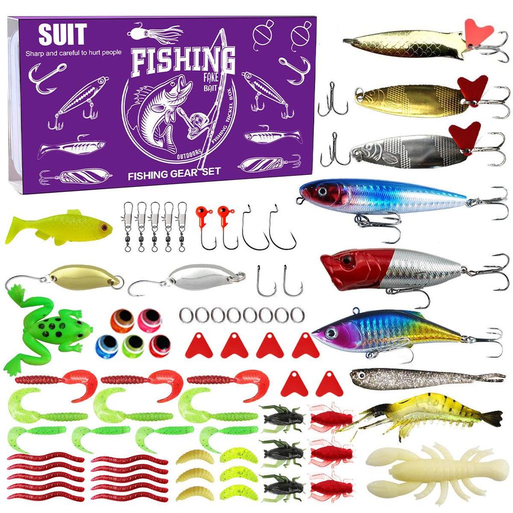 Creative Christmas Fishing Lure Set: Freshwater Trout, Bass & Salmon Hard Baits with Hooks