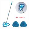 360° Rotating Triangle Cleaning Mop Extendable Long Handle Wet Dry Use for Ceiling Floor Wall Window