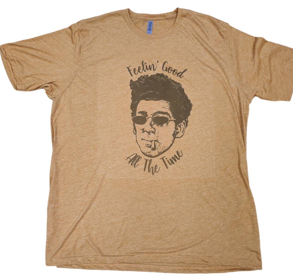 Cosmo Kramer Feeling Good All The Time Vintage Gold color Seinfeld TShirt Unisex T-Shirt XXXXL