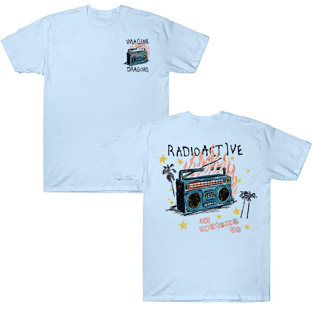Trendy discount Imagine Dragons Radioactive T-shirt Katoen Heren/Dames T-shirts Hoge Kwaliteit Zacht Unisex Streetwear Hip Hop Mode Zomer Korte Mouw Tops S