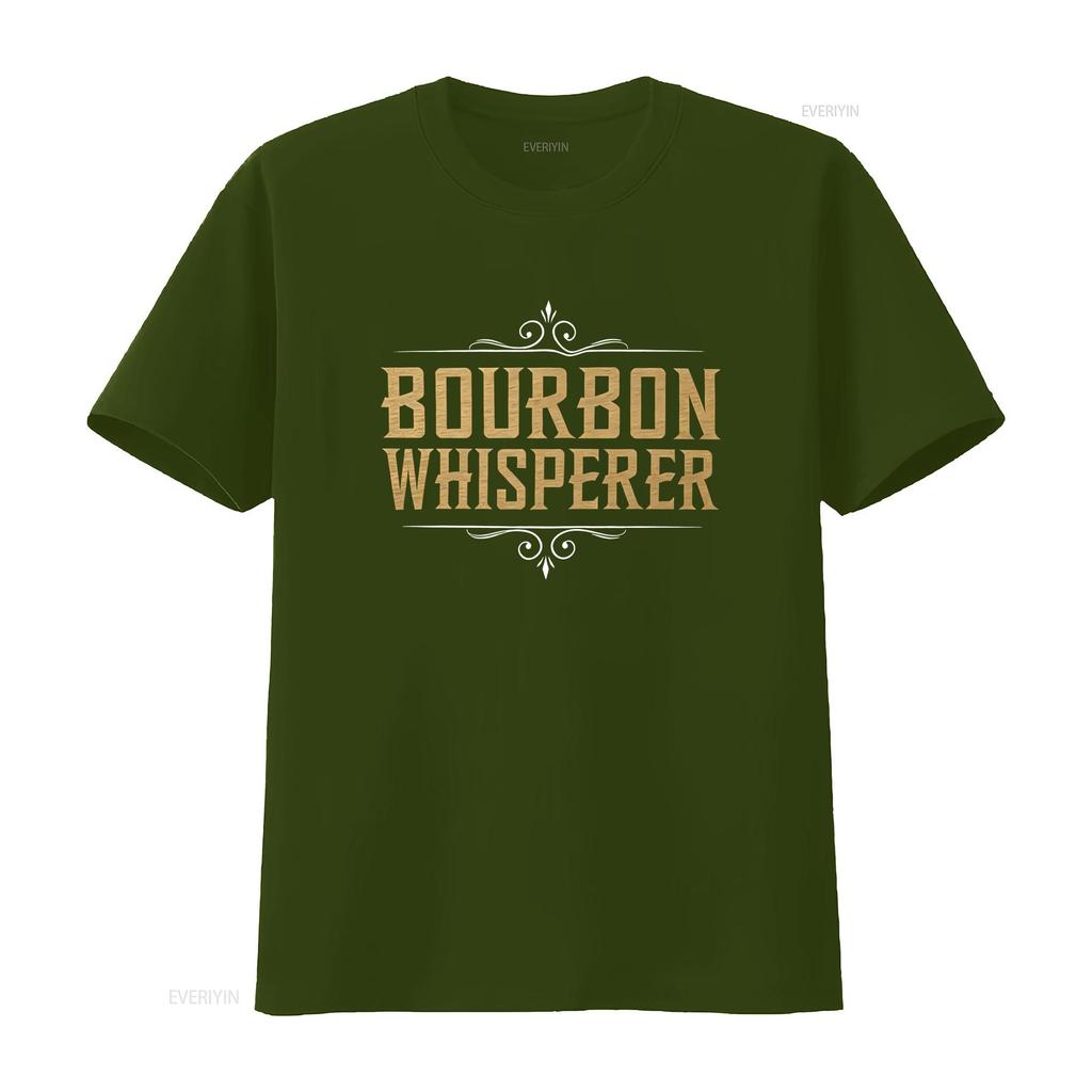 Bourbon Whisperer T Shirt Lover Whiskey Bottle Drinker Vintage Unisex Stretched Top For Everyday Wear Breathable Homme